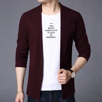2021 Nou Brand De Moda Camasi Barbati Cardigan Coreean Trend Strada Purta Topuri Rece Slim Fit Maneca Lunga T-Shirt Pentru Bărbați Îmbrăcăminte
