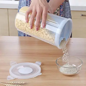4 Grile Sigilate Moistureproof Transparent Rotativ de Stocare Bucătărie Rezervor de Rotație mei butoi de orez iarbă de cereale boabe cutie de depozitare