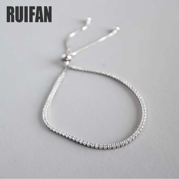 Ruifan 925 de Argint Sterlină Femei zircon Brățară de Tenis Femei Femei la Modă Caseta Lanț de Încheietura mâinii Bratari Bijuterii YBR060
