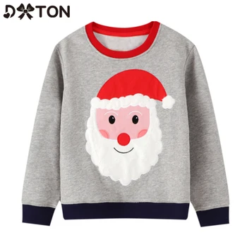 DXTON Fete T-shirt 2020 Crăciun pentru Copii T-shirt cu Maneci Lungi Baby Desene animate Jos Topuri Iarna Copii Jachete Haine 2-7Y
