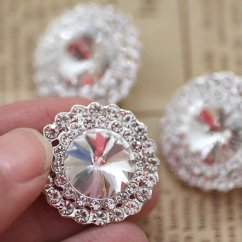 25mm Rotund Alb Stras butoane de cristal strass pentru DIY Pânză Decor rochie de Mireasa coase pe pietre