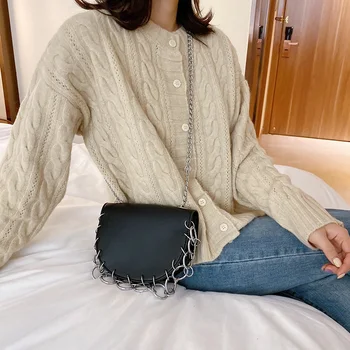 Punk sac lanț de sex Feminin 2020 Nou versiunea coreeană versatil personalizate sân sac sac de talie jumătate de cerc funcția de cruce umăr