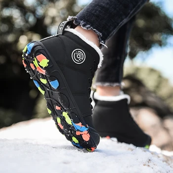 Din Piele, Cizme De Iarna Copii De Catifea Cald Zăpadă Pantofi Copii În Aer Liber, Anti-Derapare Bocanci Camuflaj Moda De Mers Pe Jos Adidași