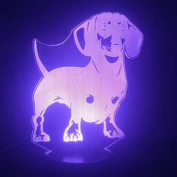 Un Teckel de Companie Cățeluș 3D Lampa Premiu Unic pentru Adolescent pentru Camera Decorative Colorate cu Telecomanda Usb Led Lumina de Noapte Lampa