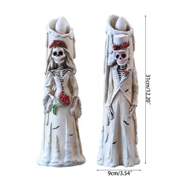 Schelet infricosator Mireasa si Mirele Nunta Cuplu Statuie pentru Petrecerea de Halloween Constantin 667A