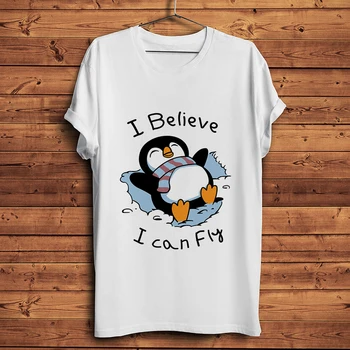 Drăguț Zăpadă Pinguin amuzant t-shirt homme de vara tricou maneca scurta barbati nou alb hipster casual tricou unisex streetwear