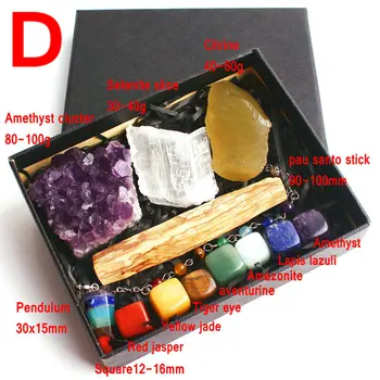 7 Chakra Naturale Pietre De Cristal Pendul Ametist Grup Celestite Dur Colorat Specimene Minerale De Vindecare Colecție Cadou