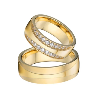 3pcs de Lux din Dubai Aur Iubitorii promit inele de nunta set pentru cupluri, bărbați și femei Alianța căsătorie inel de logodna