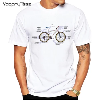 Moda bikeing Design Anatomie Mecanic Bicicleta Unisex T-Shirt Tricou O-Gât Hipster Tricouri