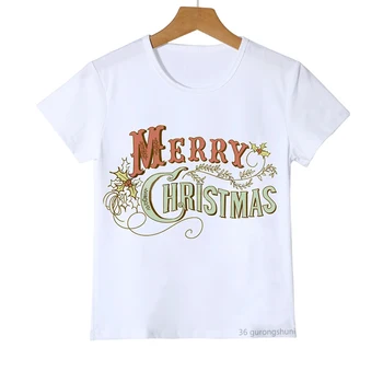 Pace, dragoste Moș Crăciun scrisoare de imprimare tricou copii drăguț haine de vara cadou de Crăciun pentru fete/băieți harajuku copii t shirt topuri