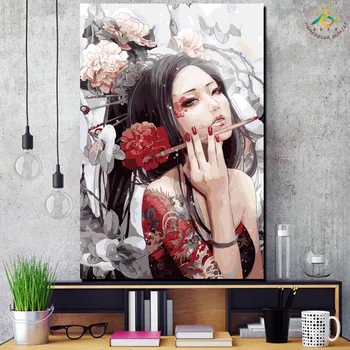 Arta de perete panza Pictura postere si printuri imaginea de pe perete decorațiuni interioare moderne Canvas Art Asia Kituri Fată plin de Farmec