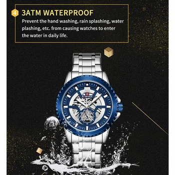 NAVIFORCE Top Brand de Lux Mens Ceasuri Sport Waterpraoof Militare Cuarț Ceas din Oțel Inoxidabil Moda Ceas Montre homme