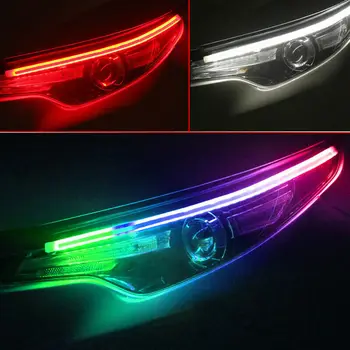 2× RGB LED DRL Auto Styling de Zi de Funcționare Banda de Lumina Pentru Faruri Accesorii Benzi de Lumină Led