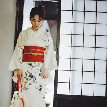 Print Floral Elegant Fata Rochie De Rochie De Epocă Kimono Japonez Clasic Yukata Cu Obi Femei Formale Rochie De Seara Cosplay Costum
