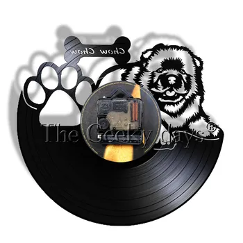 Chow Chow Caine neregulate Vinil Retro Record de Perete Ceas de Perete de Arta Cameră Decor Frumos cadou pentru un Iubitor de Câine