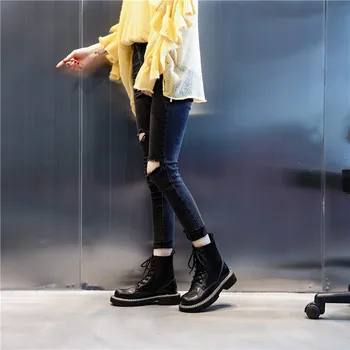 FEDONAS Moda Cross Legat Glezna Cizme Pentru Femei de Iarnă cele mai Noi Pantofi din Piele naturală Pentru Femei Petrecere Casual, Cizme Chelsea
