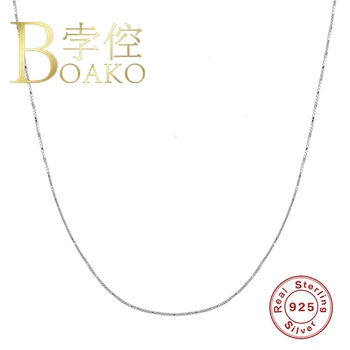 BOAKO Toate-meci de Clavicula Lanț 925 Sterling de Argint Colier Pentru Femei 2020 Bijuterii Fine Cravată Colier Collares Bijoux Guler