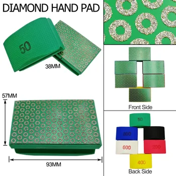 DIATOOL 3pcs Spuma Tare garantate de Mână Pad 90X55MM(#50+#100+#200) Galvanizare Diamant Lustruire Mână Pad de Slefuire Bloc