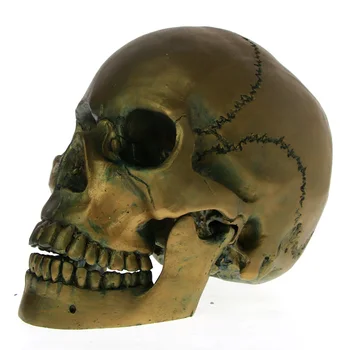 1:1 Viața Dimensiunea De Bronz Cap De Craniu Cu Falca Mobilă De Epocă Schelet Sculptura Cap De Groază Halloween Decoraiton Sperie Cifrele Cadou