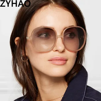 De lux ochelari de soare rotund femeie Supradimensionate de sex feminin de ochelari gradient de Brand de moda pentru femei ochelari de soare doamnelor 2020 Retro vintage