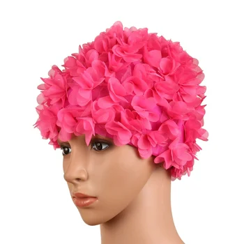 Vintage Florale Doamnelor Femeie Capac De Înot Petală Retro Înot Pălărie De Flori Cască De Baie Atractiv Palarie Noua