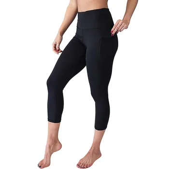 SAGACE Pantaloni de Yoga de Fitness Jambiere Rulează Pantaloni Femei Culoare Solidă Buzunar Cusut Piesa Pantaloni Trunchiate Pantaloni de Yoga