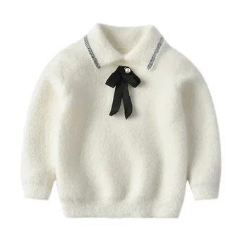 Fete fierbinti Pulovere de Bună Calitate Pulover Tricot de Toamna Iarna pentru Copii Cald Gros cu Maneca Lunga Arc pulover Pulover de Îmbrăcăminte pentru Copii