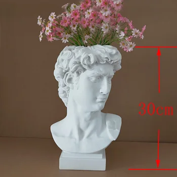 Creative Rășină Imitație De Ipsos Vaza Sculptura David Cap Vaza De Flori Aranjament Accesorii Apollo, Venus Decor Acasă T392