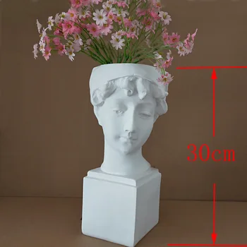 Creative Rășină Imitație De Ipsos Vaza Sculptura David Cap Vaza De Flori Aranjament Accesorii Apollo, Venus Decor Acasă T392