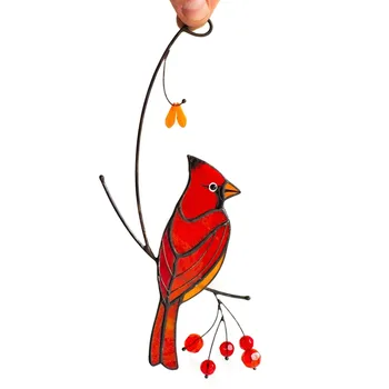 Cardinalul Pasăre Vitralii Ornament Epoxidice Ambarcațiuni Acasă Fereastră Decor Agățat de Ornament HUG-Oferte