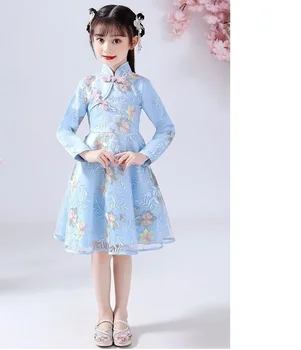 Noua moda rochie fete copii cheongsam rochie de epocă rochie național