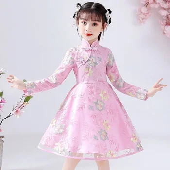 Noua moda rochie fete copii cheongsam rochie de epocă rochie național