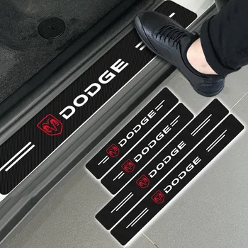 4buc Fibra de Carbon Decal Masina Pragului de Ușă Protector Autocolant Pentru Dodge Challenger RAM 1500 Încărcător Avenger Calibru Nitro