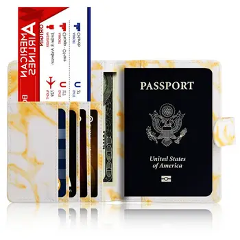TRASSORY de Călătorie din Piele de Marmură Pașaport Capacul Colorat Organizator Protector Rfid Blocking Deținător de Pașaport Caz