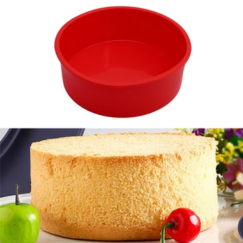 6 Inch Silicon Tort Mucegai Acasă Rotund Bucătărie Bakeware Roșu Copt Tort Instrumente De Bucatarie & Accesorii Bar Tort Matrite