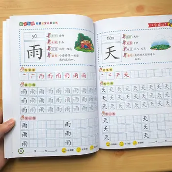 2 Cărți/set Libros Livros Quaderno Libro Scrierea Chineză Caractere Carte Cu Poze Caiet potrivit Pentru Copii Preșcolari Copii