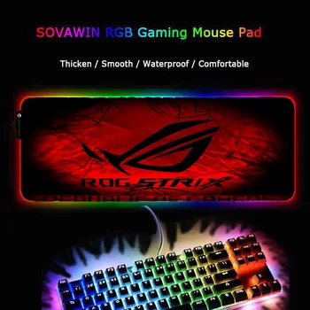 MRG ROG Mouse Pad cu LED-uri RGB de Mare Șoarece Mats Rece Impermeabile Colorate Buna Tampoane de Birou Grosime 3mm/4mm pentru Gamer