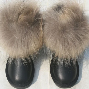 Copii, Cizme Fete Baieti Pantofi De Cald Gros Din Piele Pentru Copii Pantofi De Zăpadă De Moda Blană Pentru Copii Copilul Cizme Cizme De Iarna