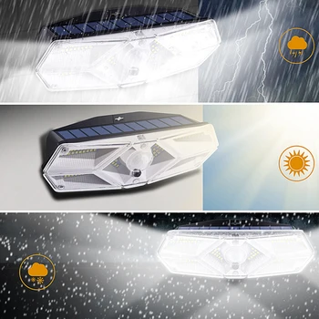 3 Moduri Solare Lampă de Perete 104LED în aer liber, Luminos Wireless, rezistent la apă Peisaj Decorativ Lumina de Noapte Lumina solara Lampă Solară