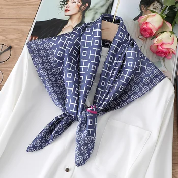 De Vară 2020 Brand de Lux Eșarfă de Mătase Pătrat Femei Șaluri Și Împachetări Fashion70*70cm de Imprimare de Birou Mici Eșarfe Gât Hijabs Foulard