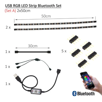 USB LED Strip Bluetooth 5V Tira Banda LED RGB SMD 5050 Flexibil Panglică TV Lumină de Fundal pentru Calculator Bias Lighting