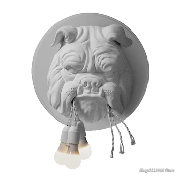 Rășină Câine Animal Lampă de Perete Camera de zi de Decorare Hol Casa ciudat Decor Lighting Designer Ktv Bulldog Lumini de Perete pentru Casa