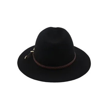 Femei pălării fedora felted solid cu catarama clasica pălării panama bărbați femei pălării de iarnă de toamnă negru formale biserica nunta bărbați pălării