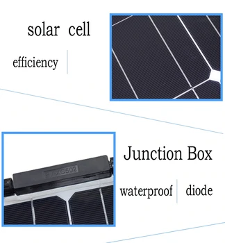 Flexibil panou Solar de 100W, 200W celule Monocristaline Pentru 12V 24V baterie sistem home kit