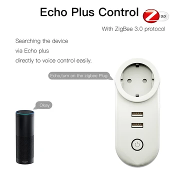 UE ZigBee3.0 Dual USB Wireless Plug Socket SmartThings App Control de la Distanță Echo Plus de Control Vocal Lucra cu Alexa de Start Google