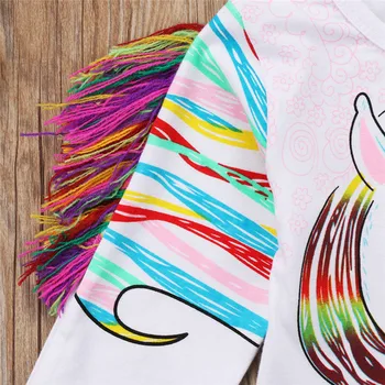 2018 Nou Noutate Toddler Copii, Desene animate Fete de Unicorn Tricouri Topuri cu Maneci Lungi T-shirt Haine 1-6M
