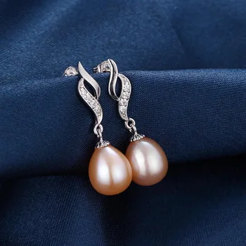 HENGSHENG 2019 Cercei cu Perle Veritabile Naturale de apă Dulce Pearl Argint 925 Cercei Perla Bijuterii Pentru Wemon Nunta Gif