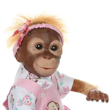 52CM Manual Detaliat Vopsea Renăscut Maimuță Copil Nou-născut Colectie de Arta