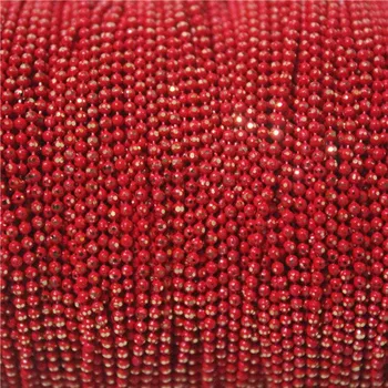 5Meters Red Shimmer Lanț cu Bile Pe Alama,1.2 mm Bratara Colier Lanț,Anti-Tarnish, de Calitate Superioară Y9