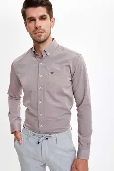 De facto Toamna Man Shirt Long Sleeve Modern Fit Oxford Shirt Țesute Topuri de sex Masculin Moda pentru Noul Sezon-R5012AZ20AU